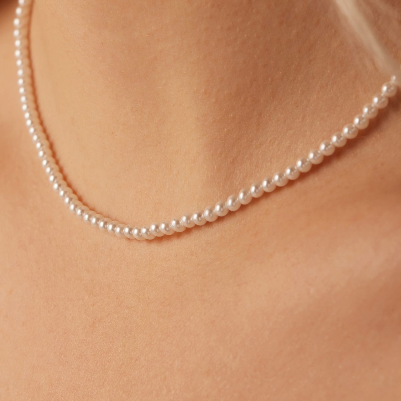 Silberne Perlenkette mit Perle für Damen