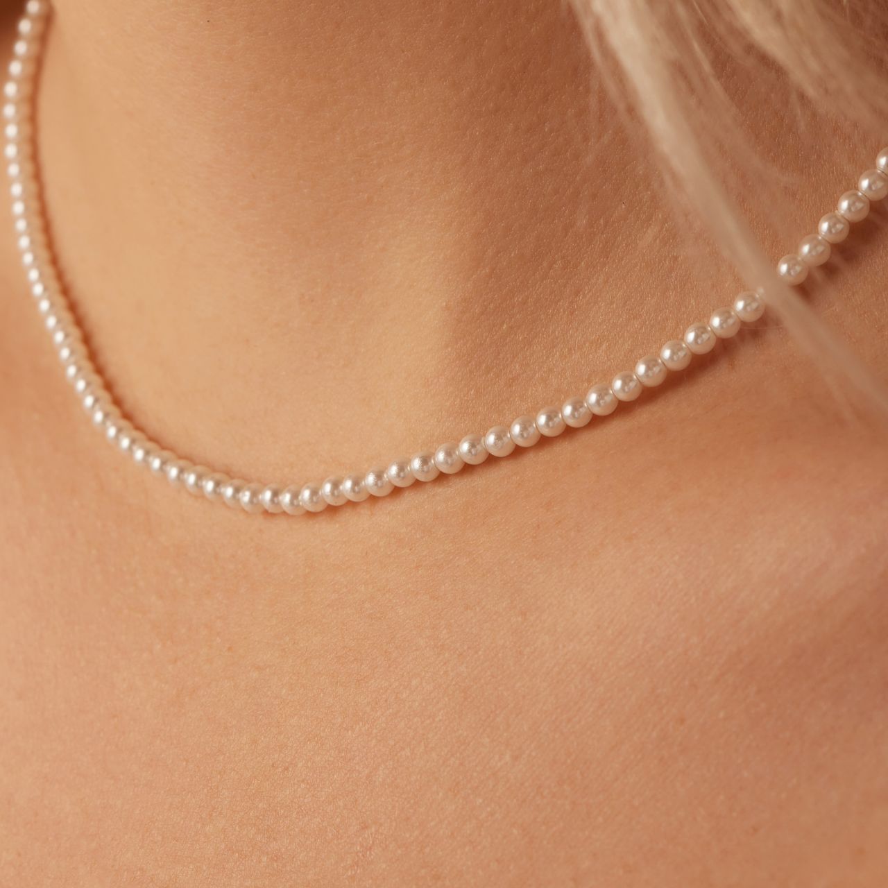 Silberne Perlenkette mit Perle für Damen
