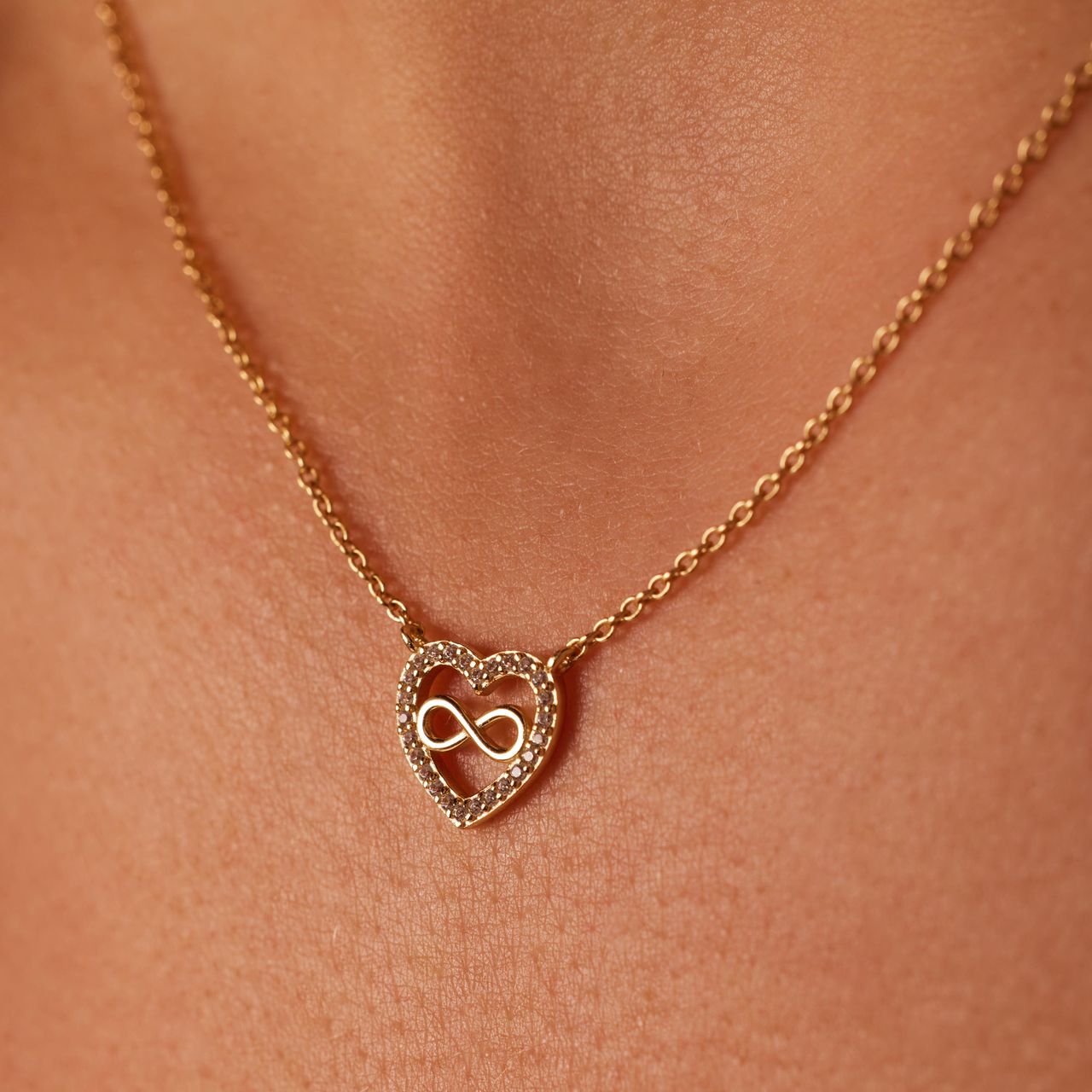Zilveren goldplated ketting met hanger hart voor dames
