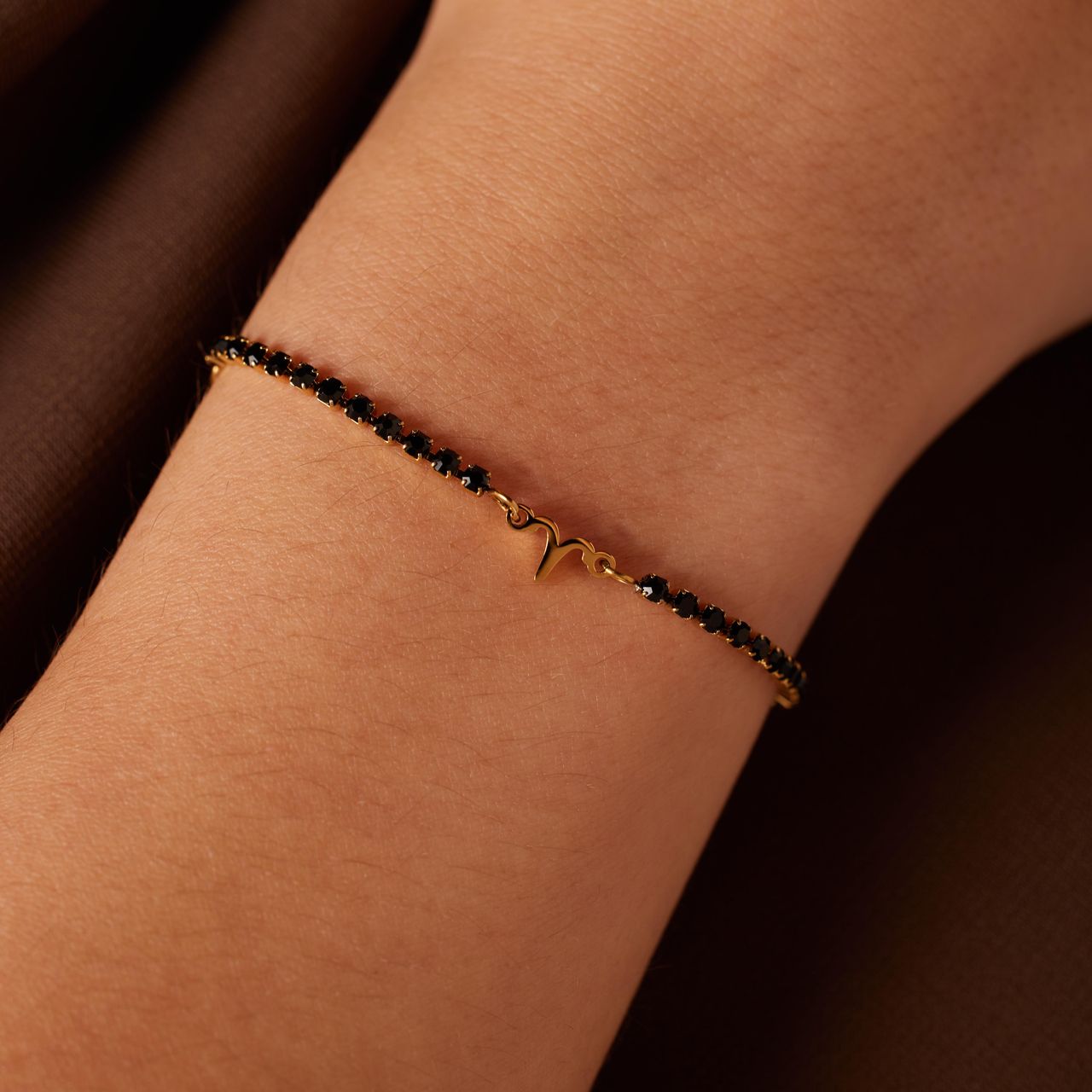 Stalen goldplated fantasiearmband met sterrenbeeld Ram met zirkonia voor dames