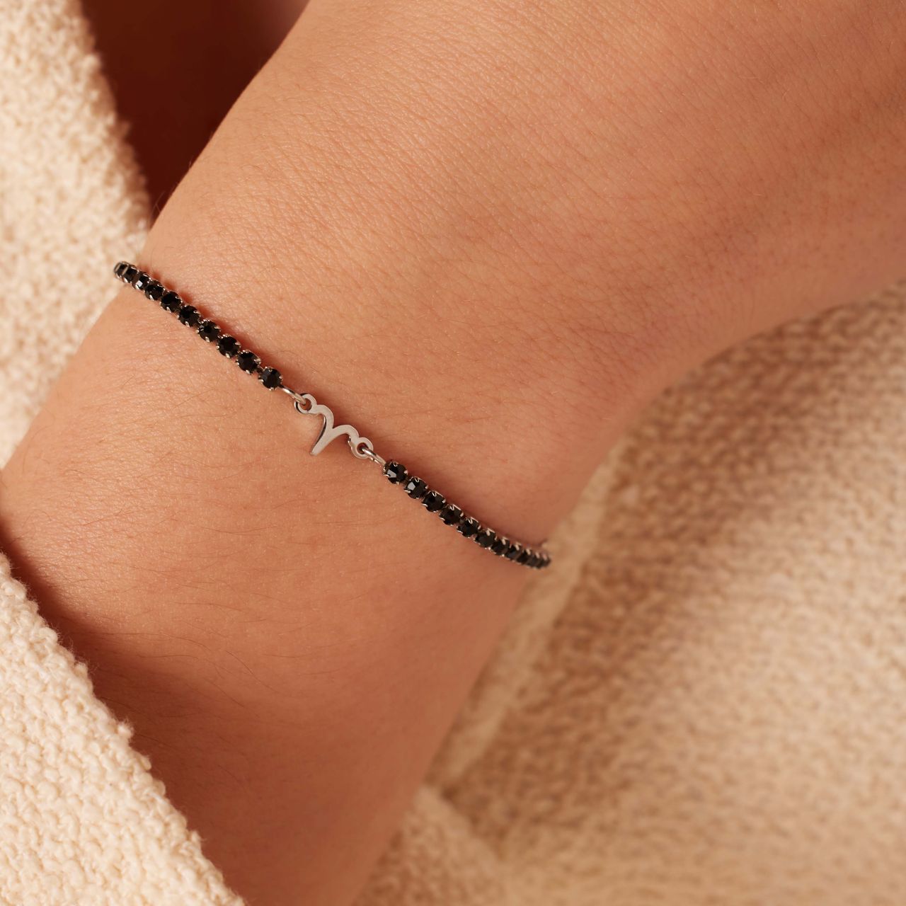 Stainless steel tennis armband Ram/Aries