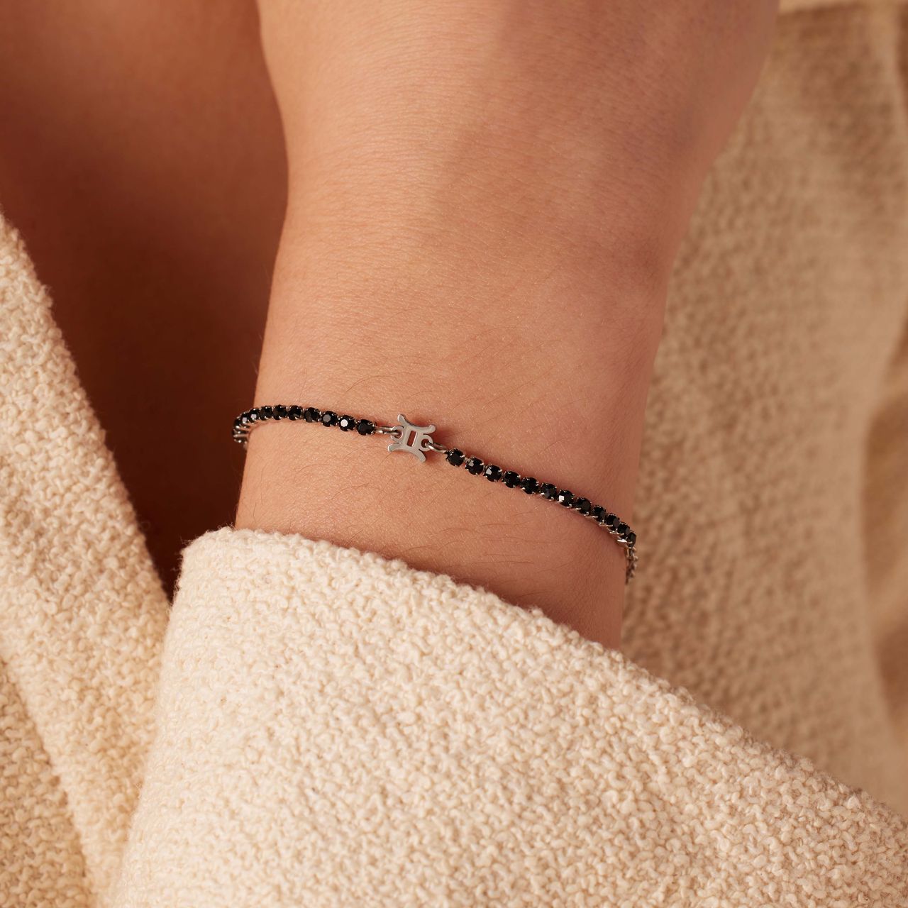 Tennisarmband aus Edelstahl, Zwilling/Gemini