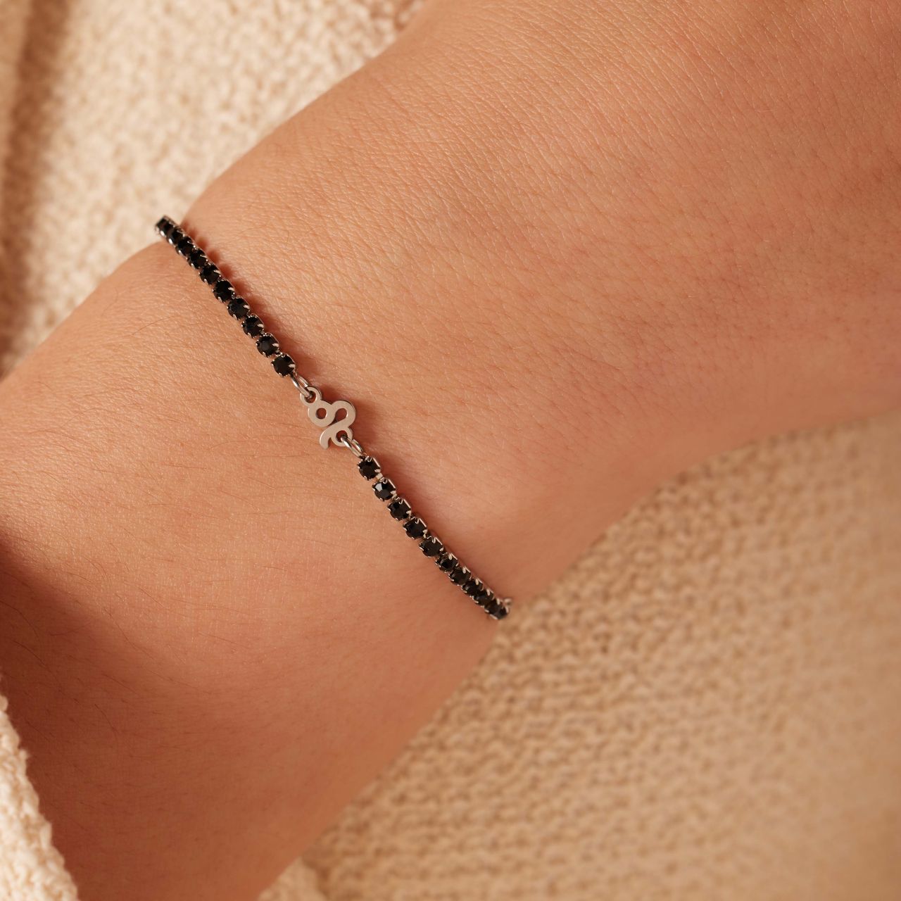 Stainless steel tennis armband Leeuw/Leo