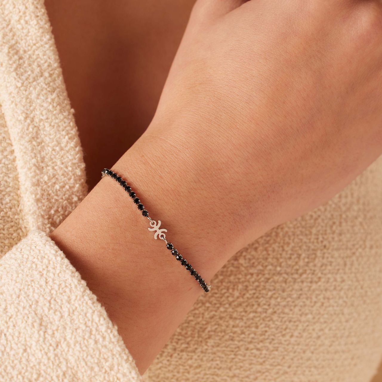 Stainless steel tennis armband Vissen/Pisces