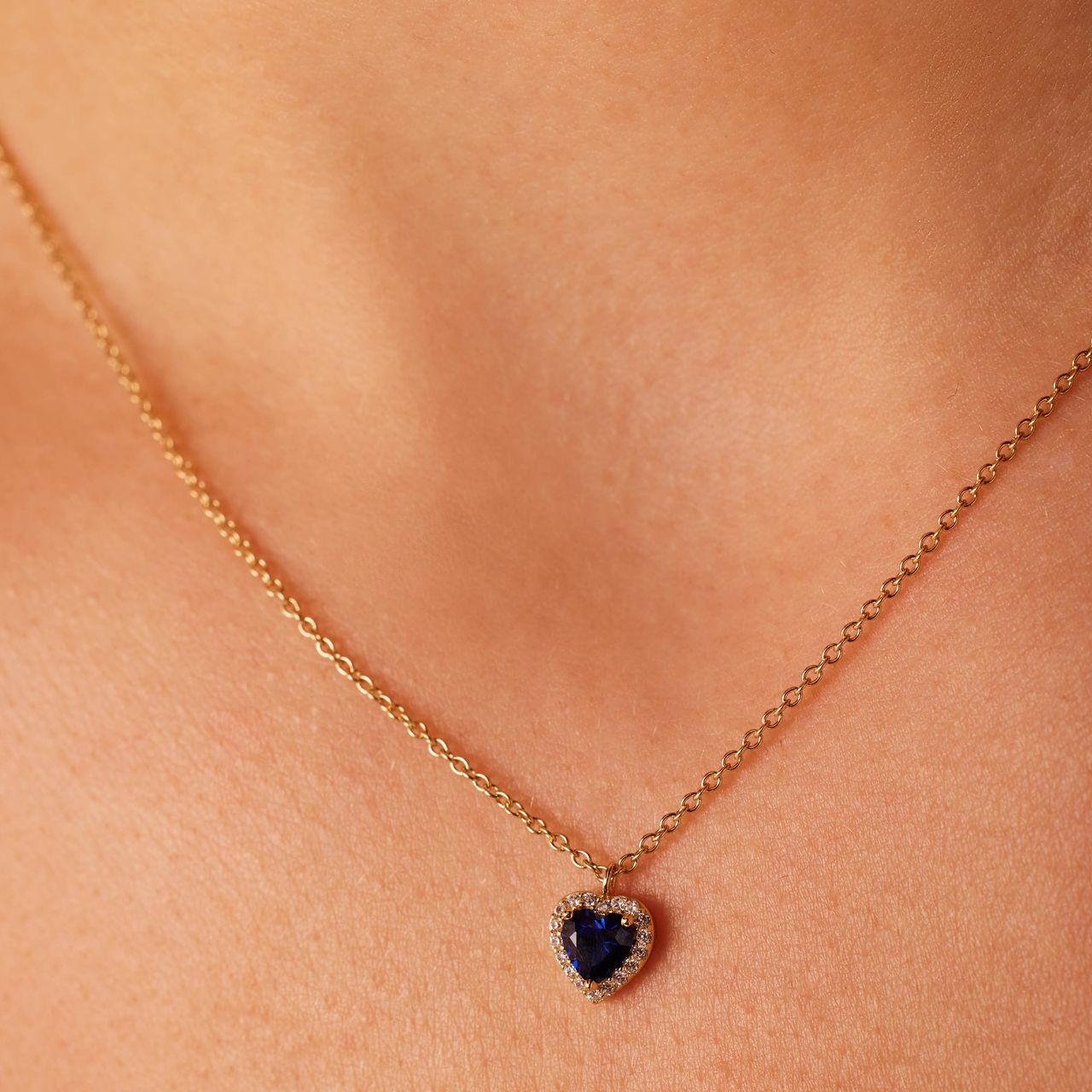 Zilveren goldplated ketting met hanger hart met zirkonia voor dames