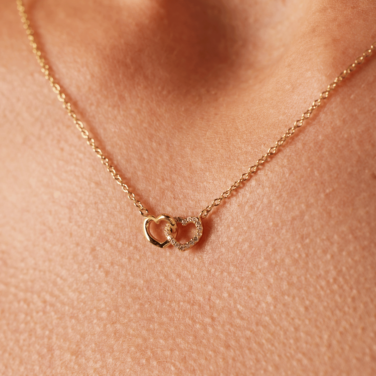 Zilveren goldplated ketting met hanger hart met zirkonia voor dames