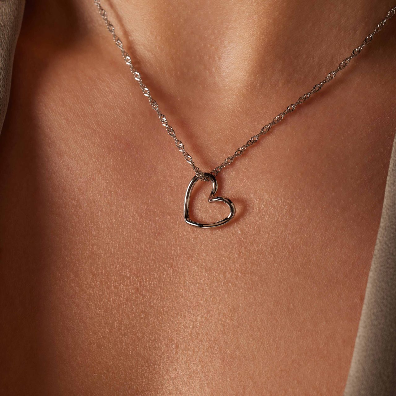 Stainless steel ketting met hart in box