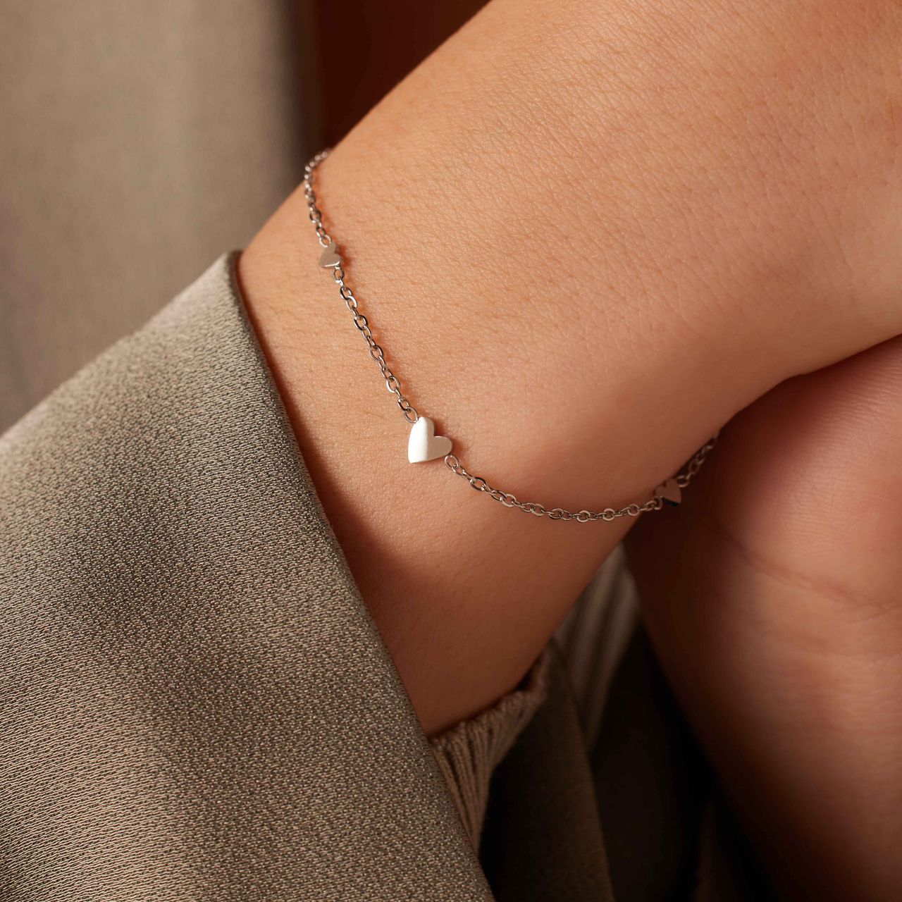 Stainless steel armband met hart met doosje