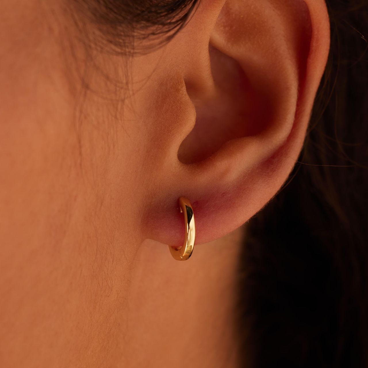 Zilveren goldplated oorringen 12mm