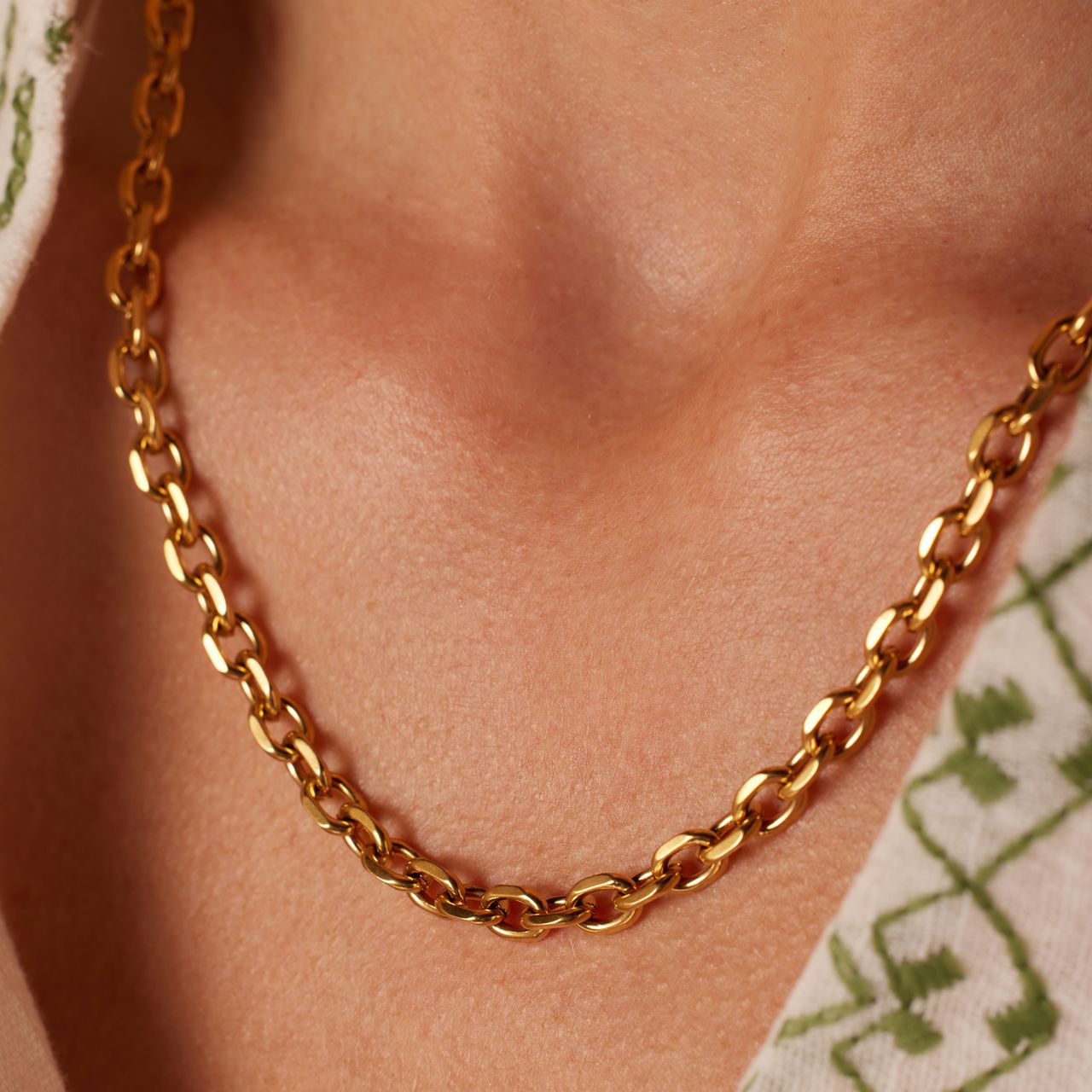 Camille stainless steel goldplated ketting chunky voor dames