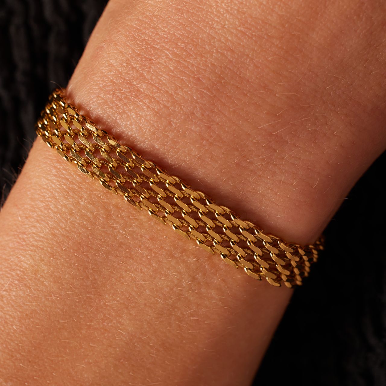 Stalen goldplated fantasiearmband voor dames