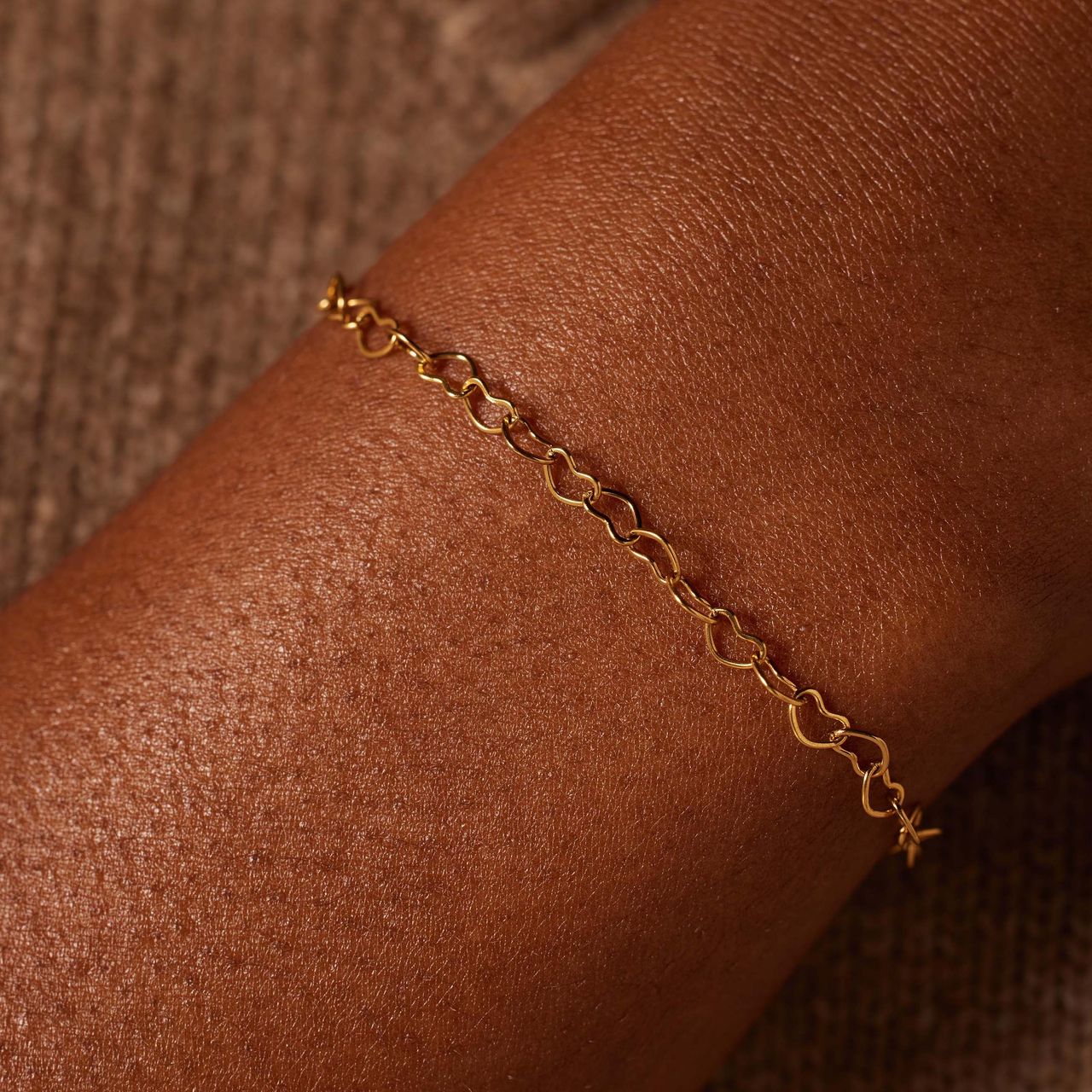 Armbänder aus Edelstahl, vergoldet, Mutter/Tochter, Herz