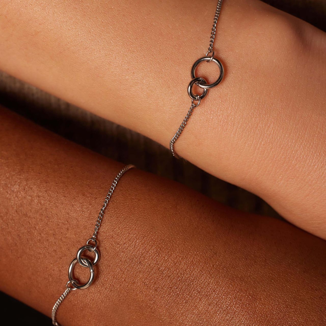 Stainless steel armbanden Moeder/Dochter 2 cirkels