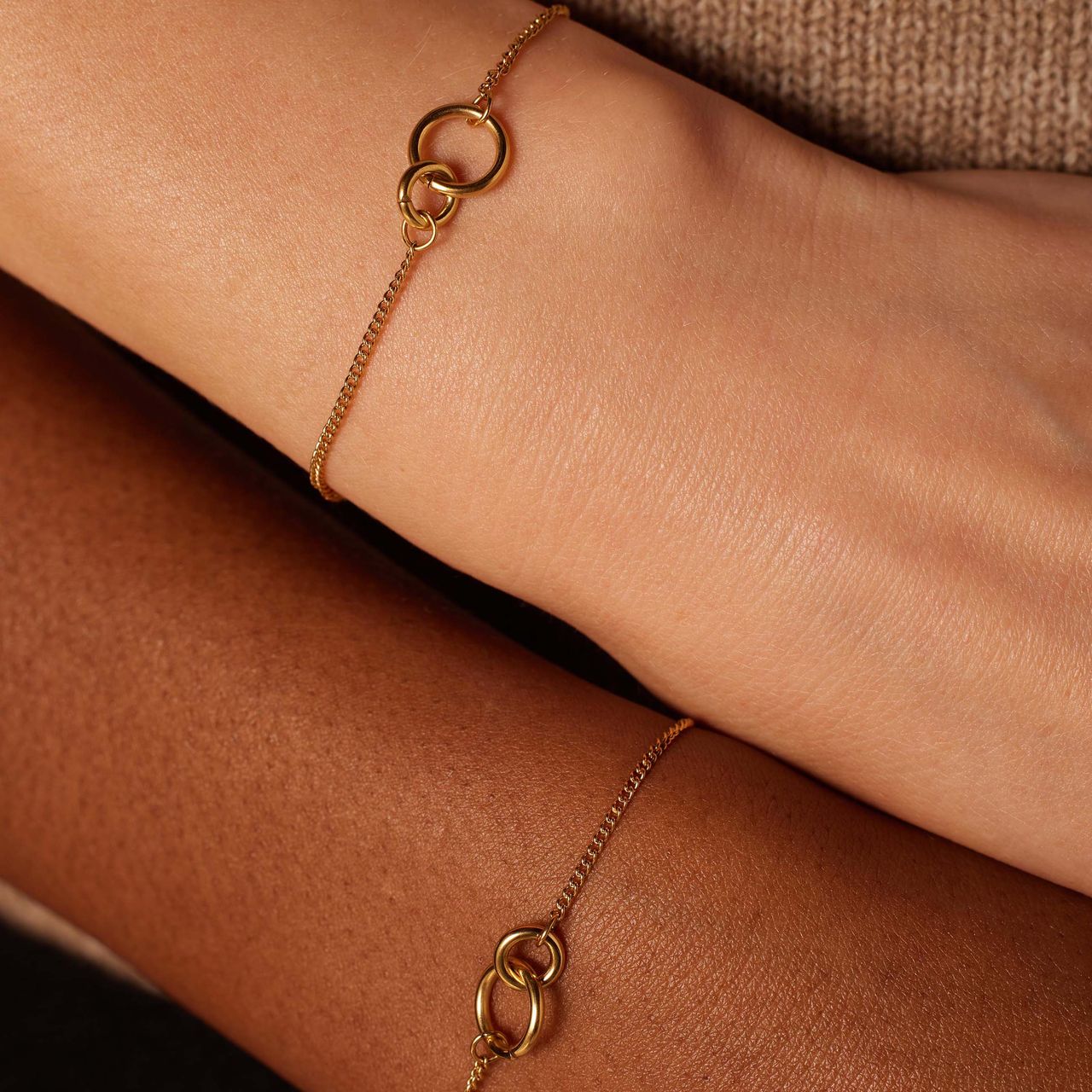 Stalen goldplated armbanden set voor dames