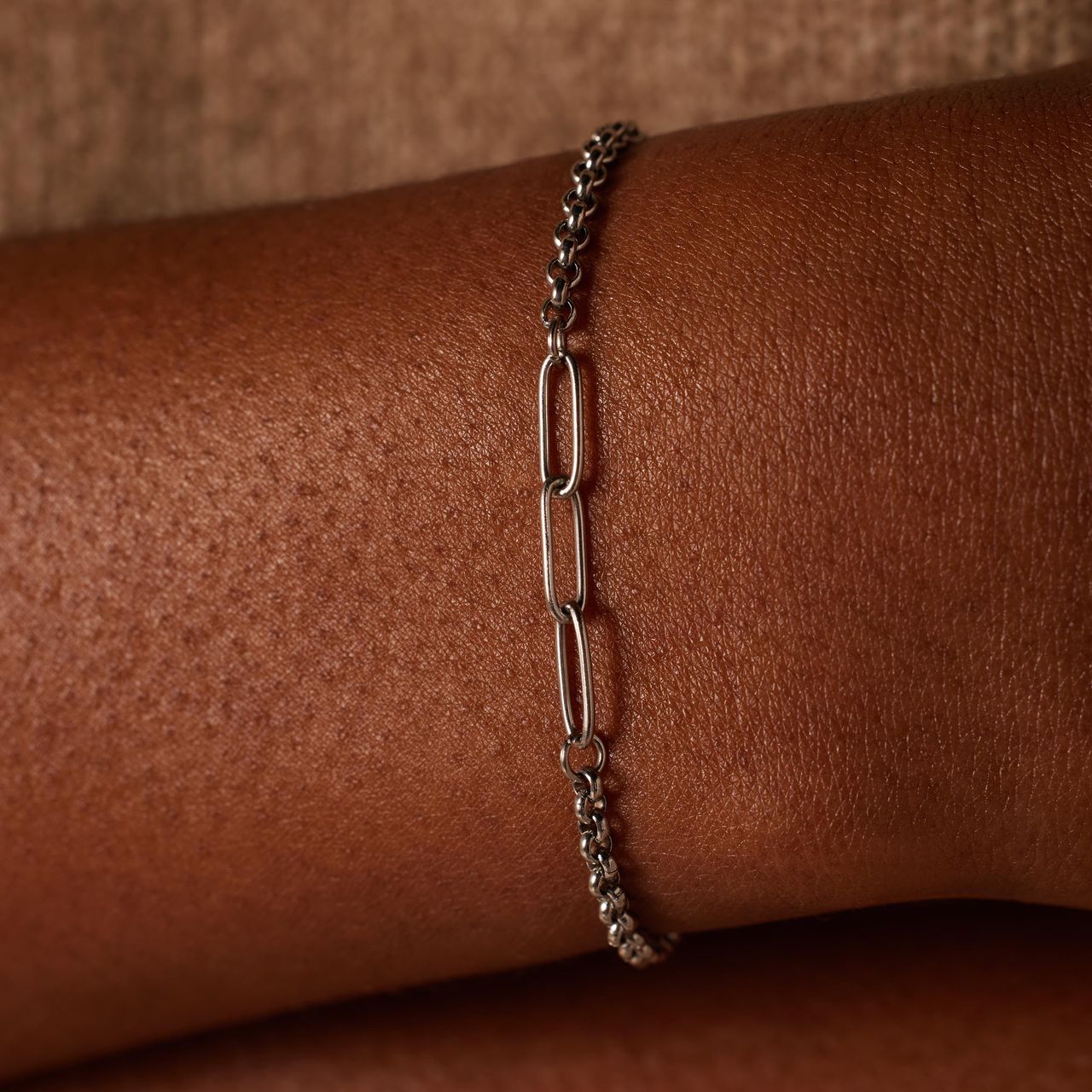 Armbänder aus Edelstahl, Mutter/Tochter, Herz, „Closed-Forever”-Glied