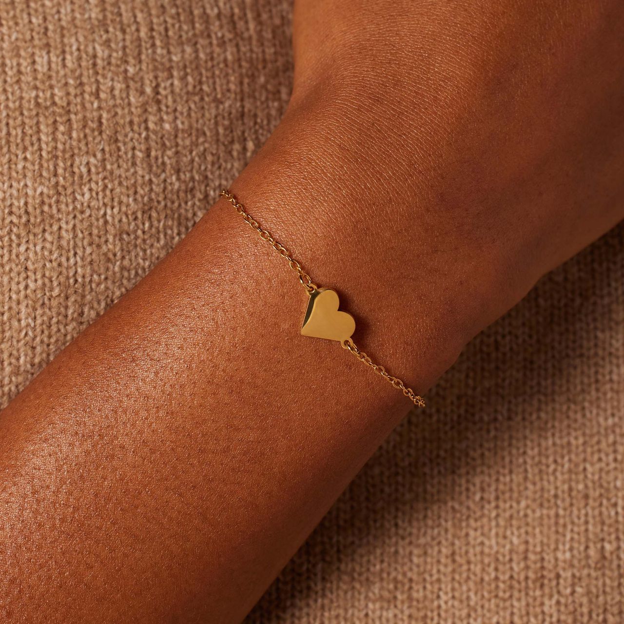 Stalen goldplated armbanden set hart voor dames