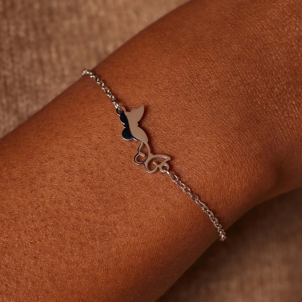 Armbänder aus Edelstahl, Mutter/Tochter, Schmetterling