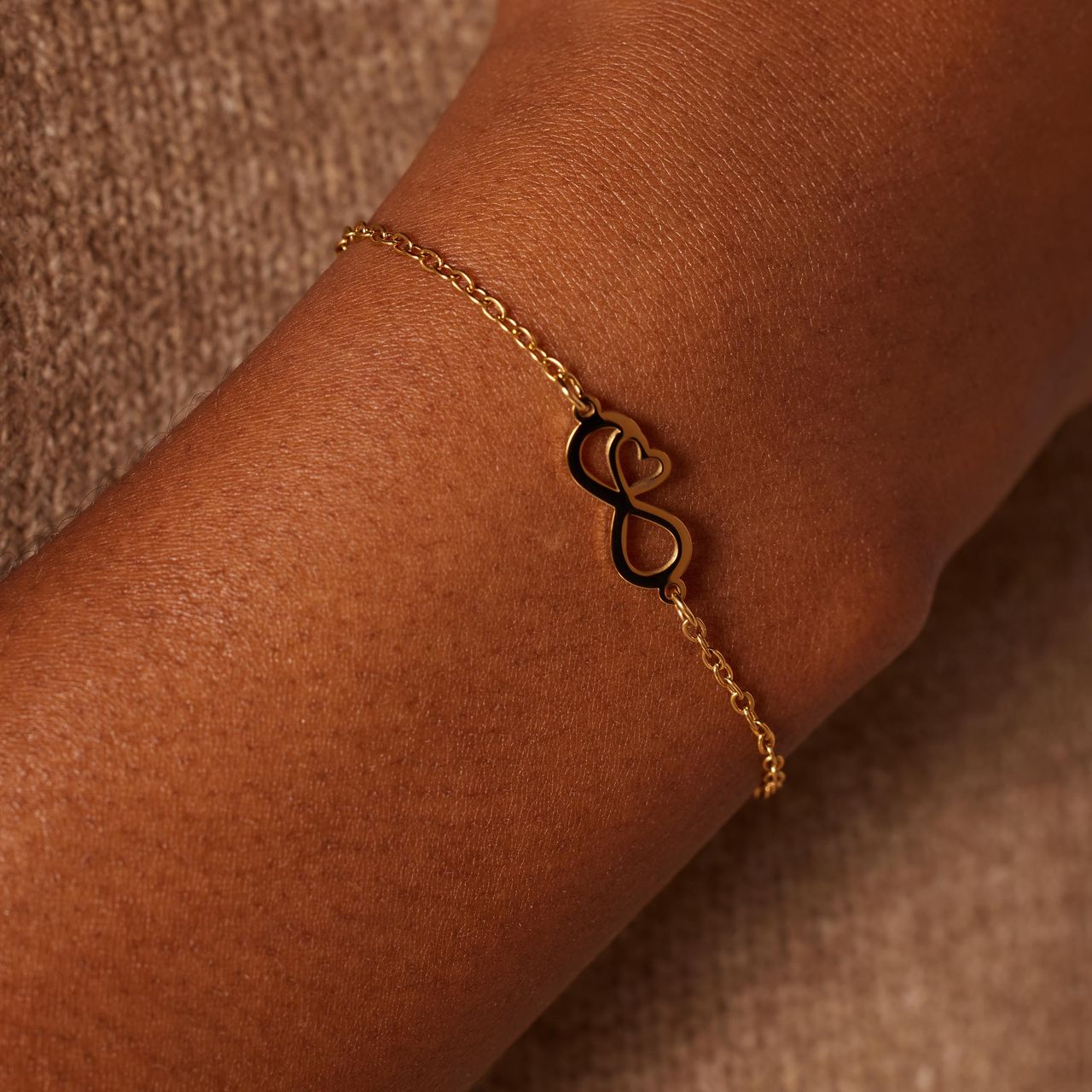 Stalen goldplated armbanden Moeder/Dochter infinity