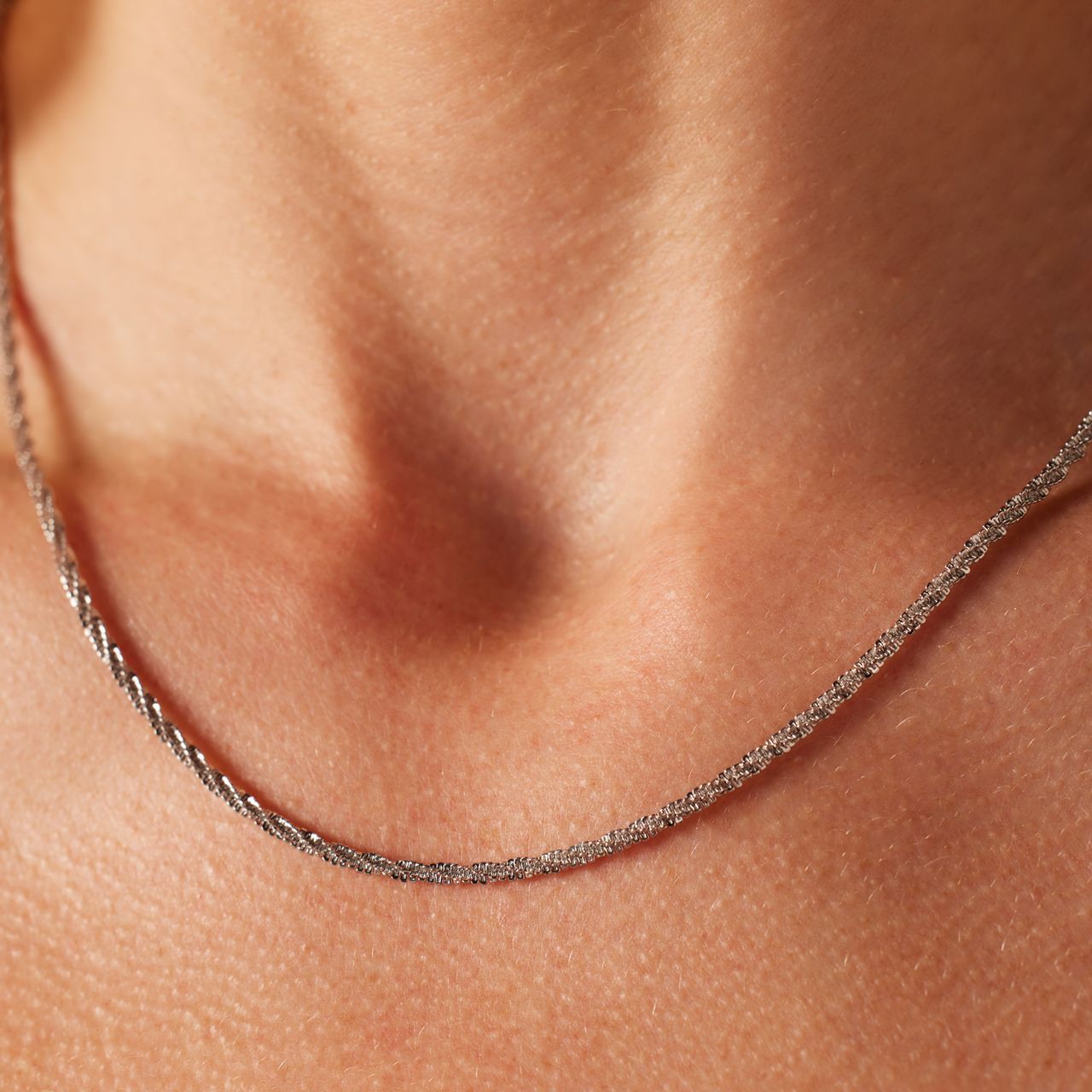 Myla stainless steel ketting met schakel gedraaid voor dames