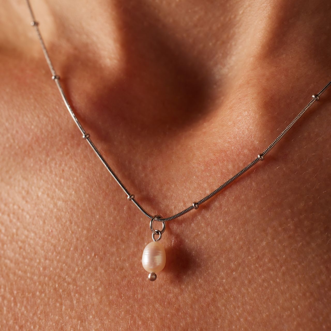 Myla stainless steel ketting met parel voor dames