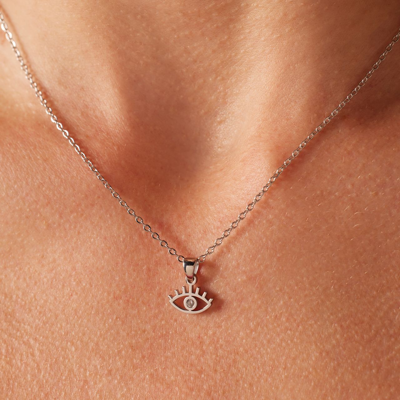 Myla stainless steel ketting met oog voor dames