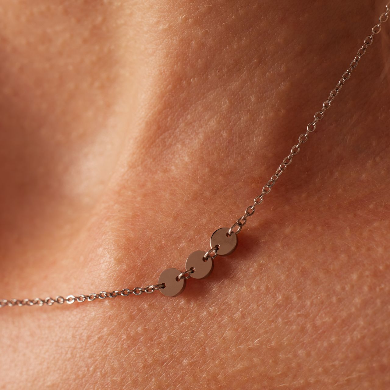 Stainless steel goldplated ketting met hanger plat/rond