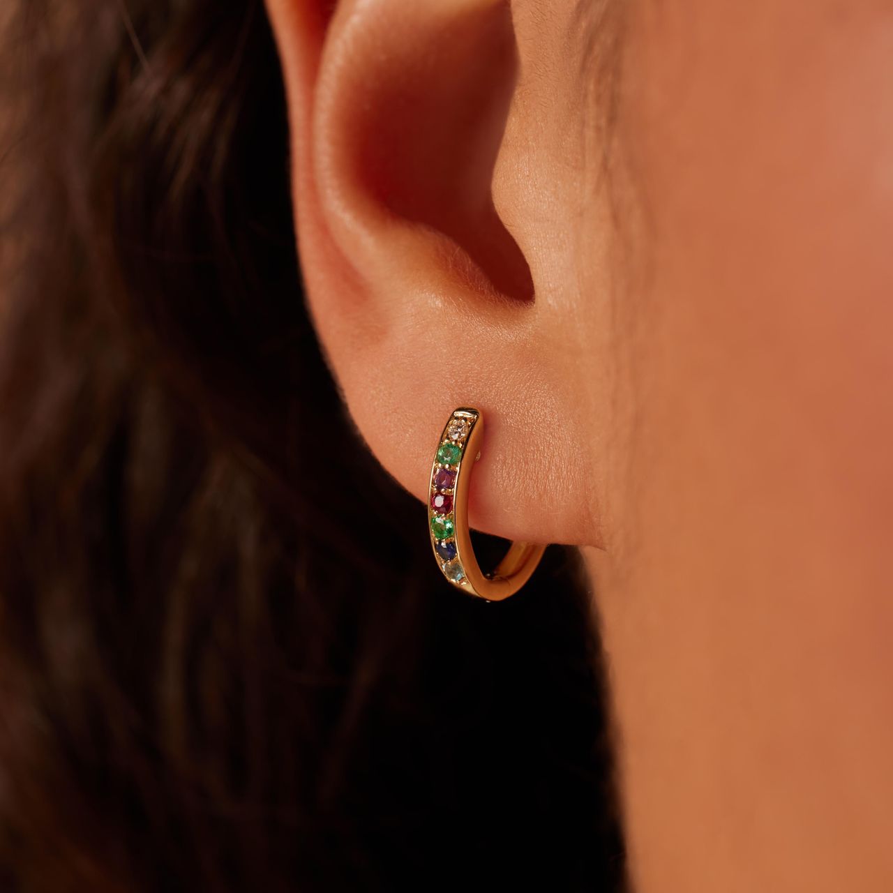Ohrringe, 585 Gold, Diamant (0,03 ct)