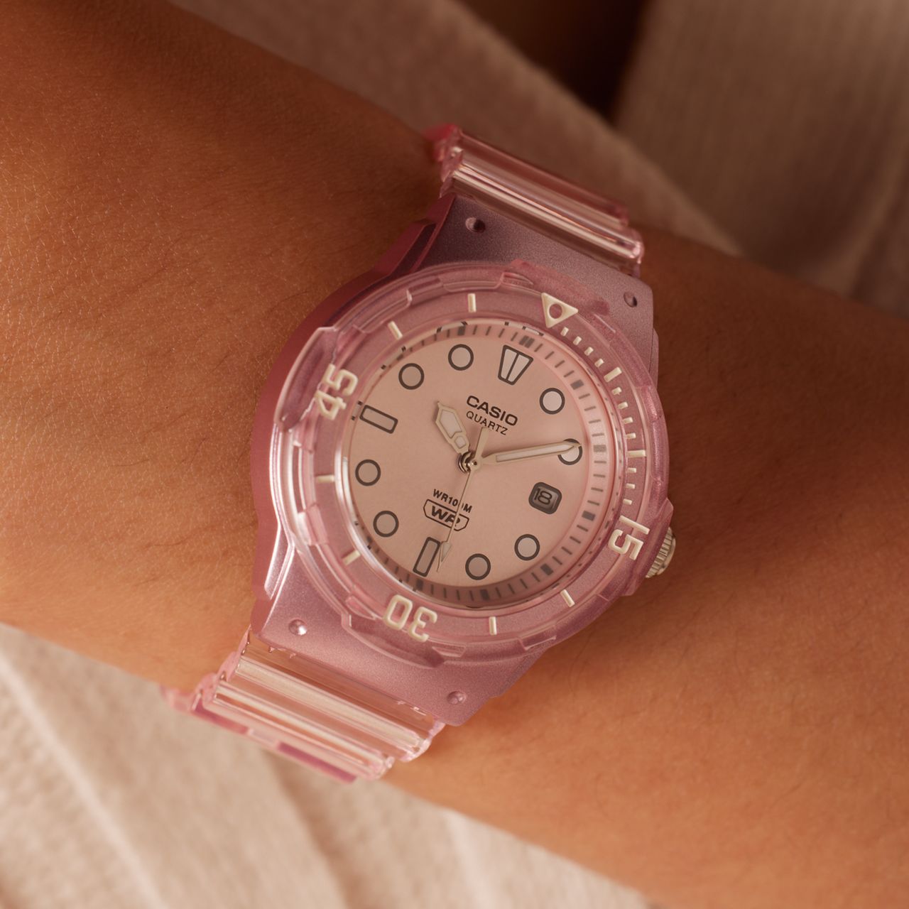 Casio Armbanduhr für Damen, Silikon, Rosa, LRW-200HS-4EVEF