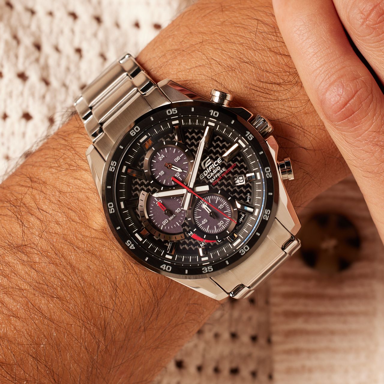 Edifice Uhr mit Armband aus Edelstahl, Solarfunktion, EFS-S540DB-1AUEF