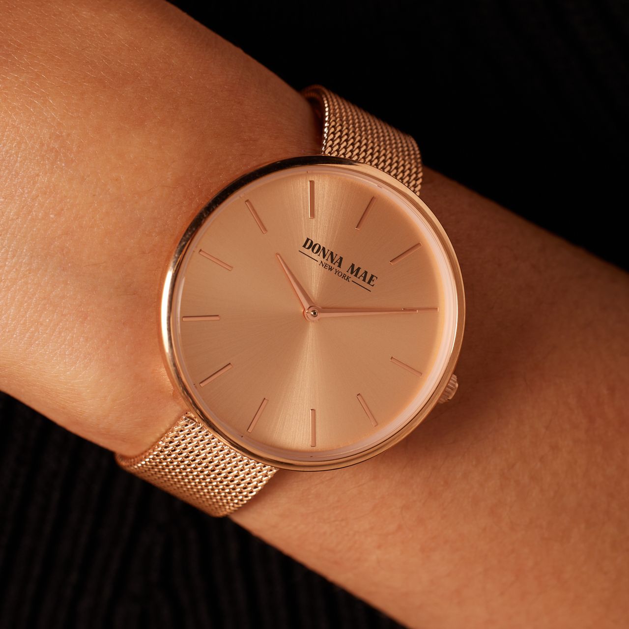 Donna Mae horloge mesh band rosé-kleurig