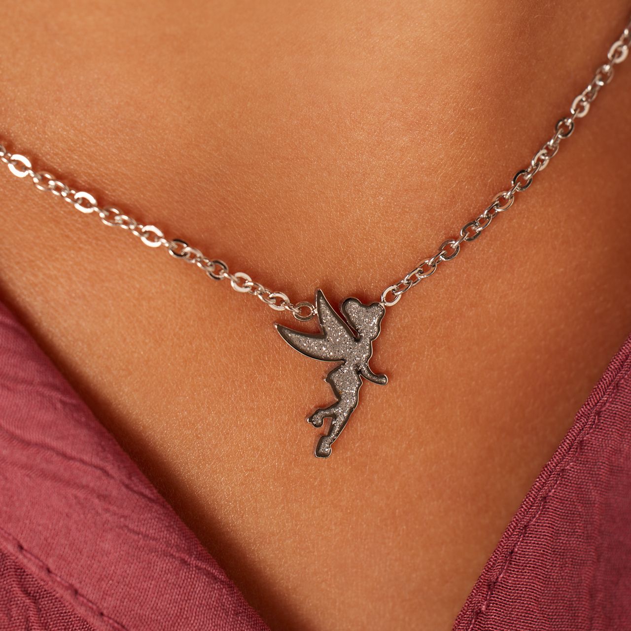 Disney - Stainless steel ketting Tinkerbell met glitter