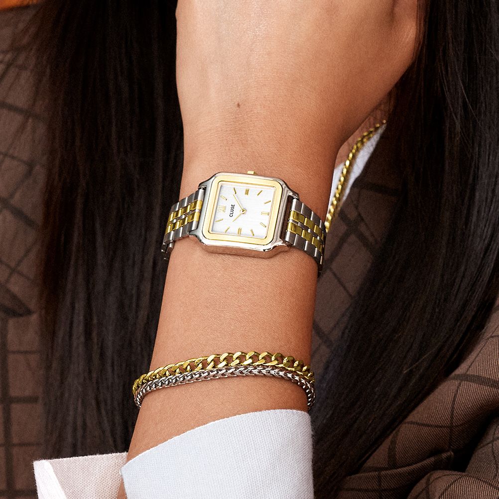 CLUSE - Gracieuse stainless steel dameshorloge bicolor
