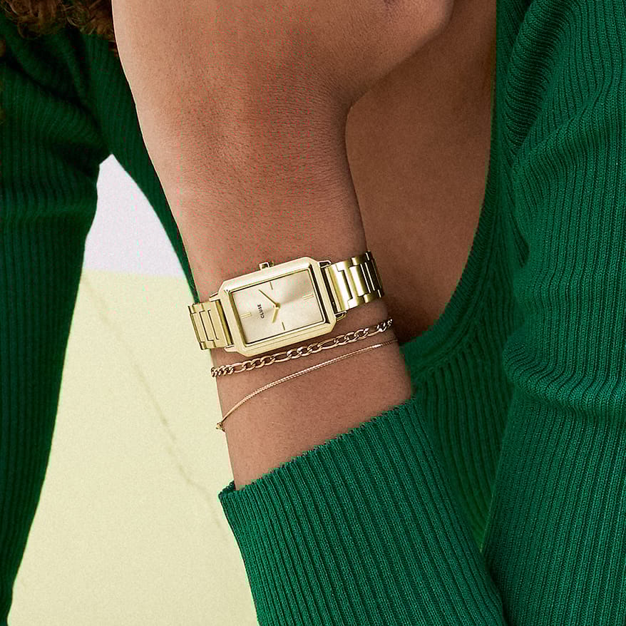 Cluse – Armbanduhr für Damen „Fluette“ aus Edelstahl, goldfarben