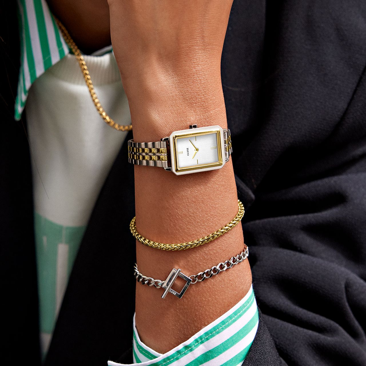 CLUSE - Damenarmbanduhr Fluette, Edelstahl, zweifarbig