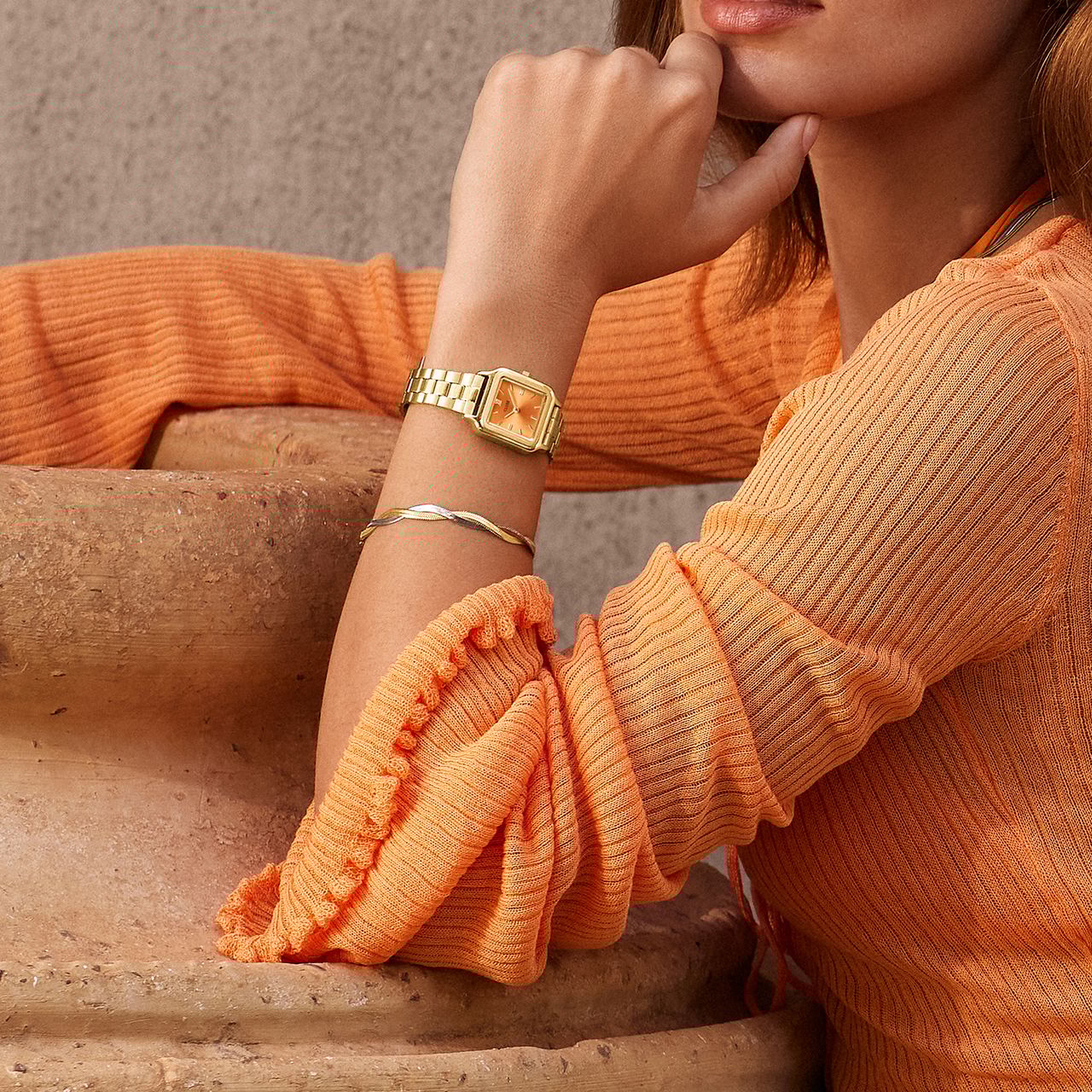 CLUSE – Armbanduhr „Gracieuse Petite“, Gold und Aprikose