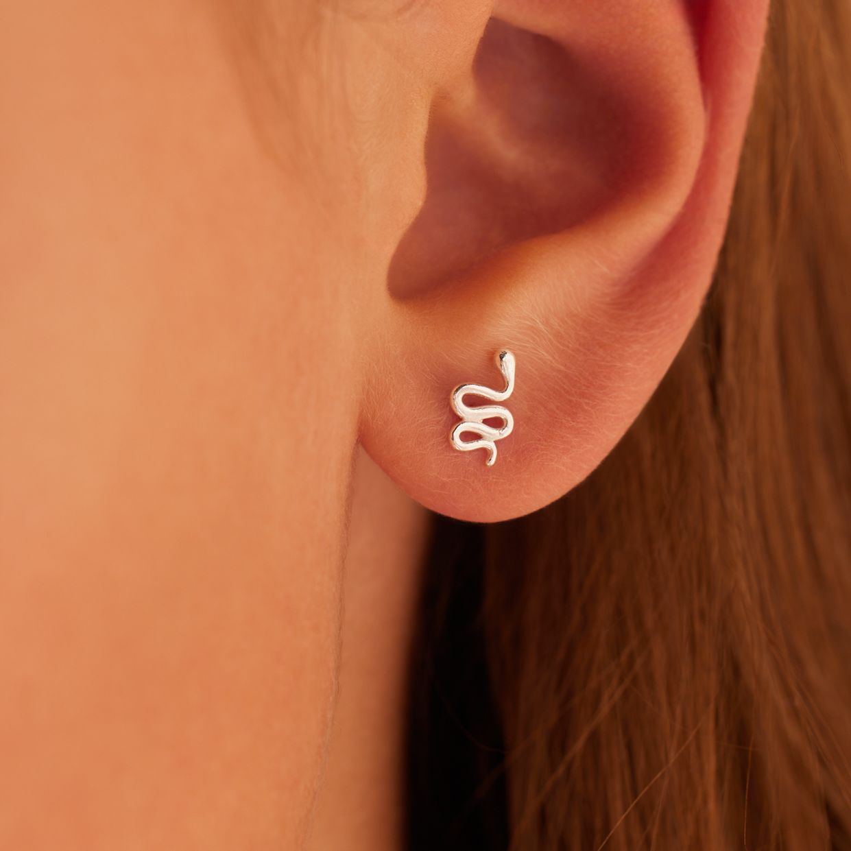 Ohrstecker aus 925er Silber, Schlange