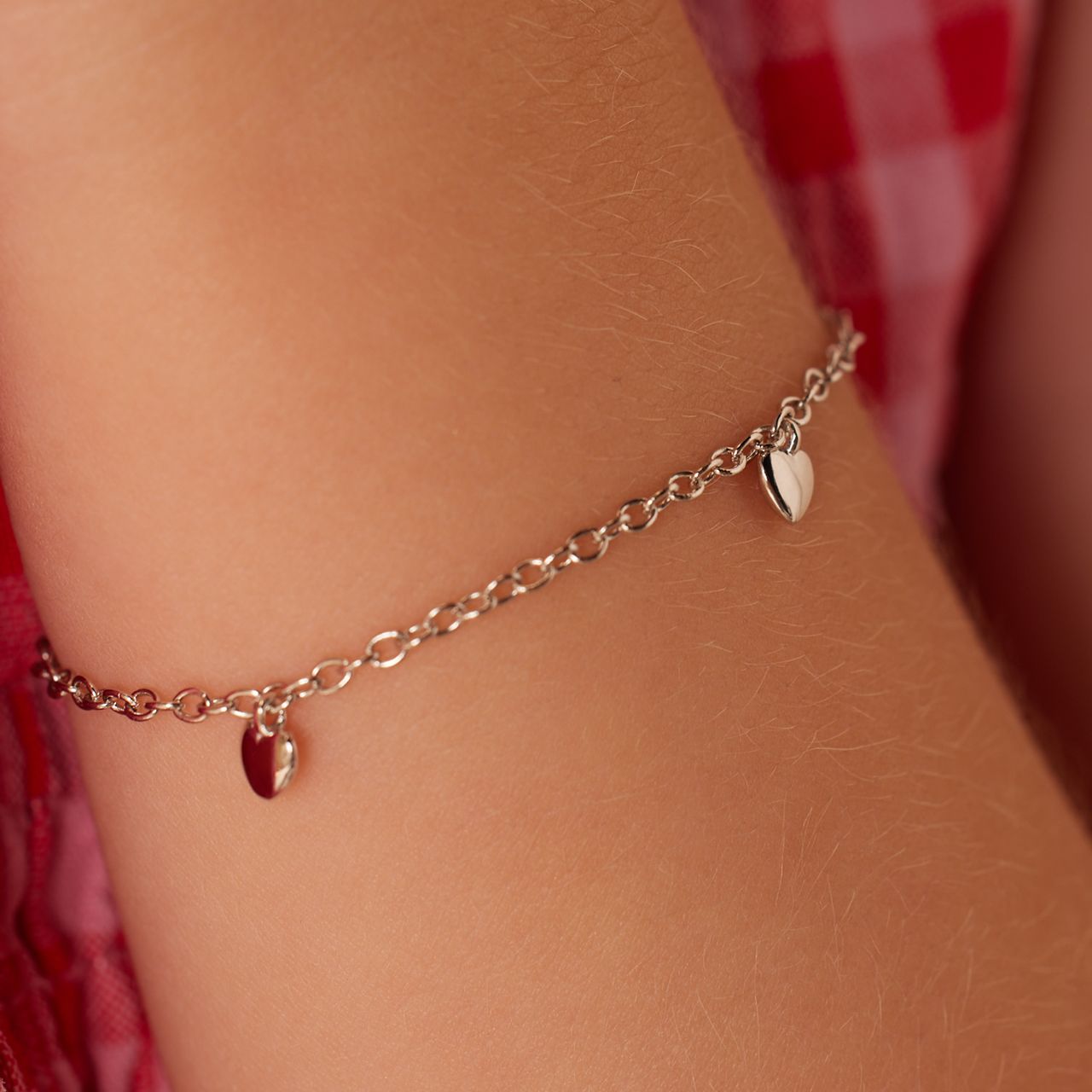 Armband aus 925 Silber, kleine Herzen