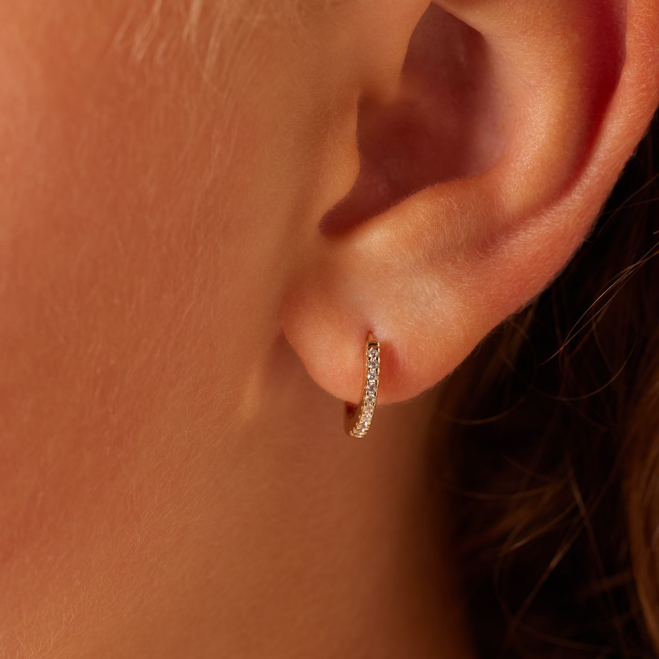 Zilveren goldplated oorringen zirkonia