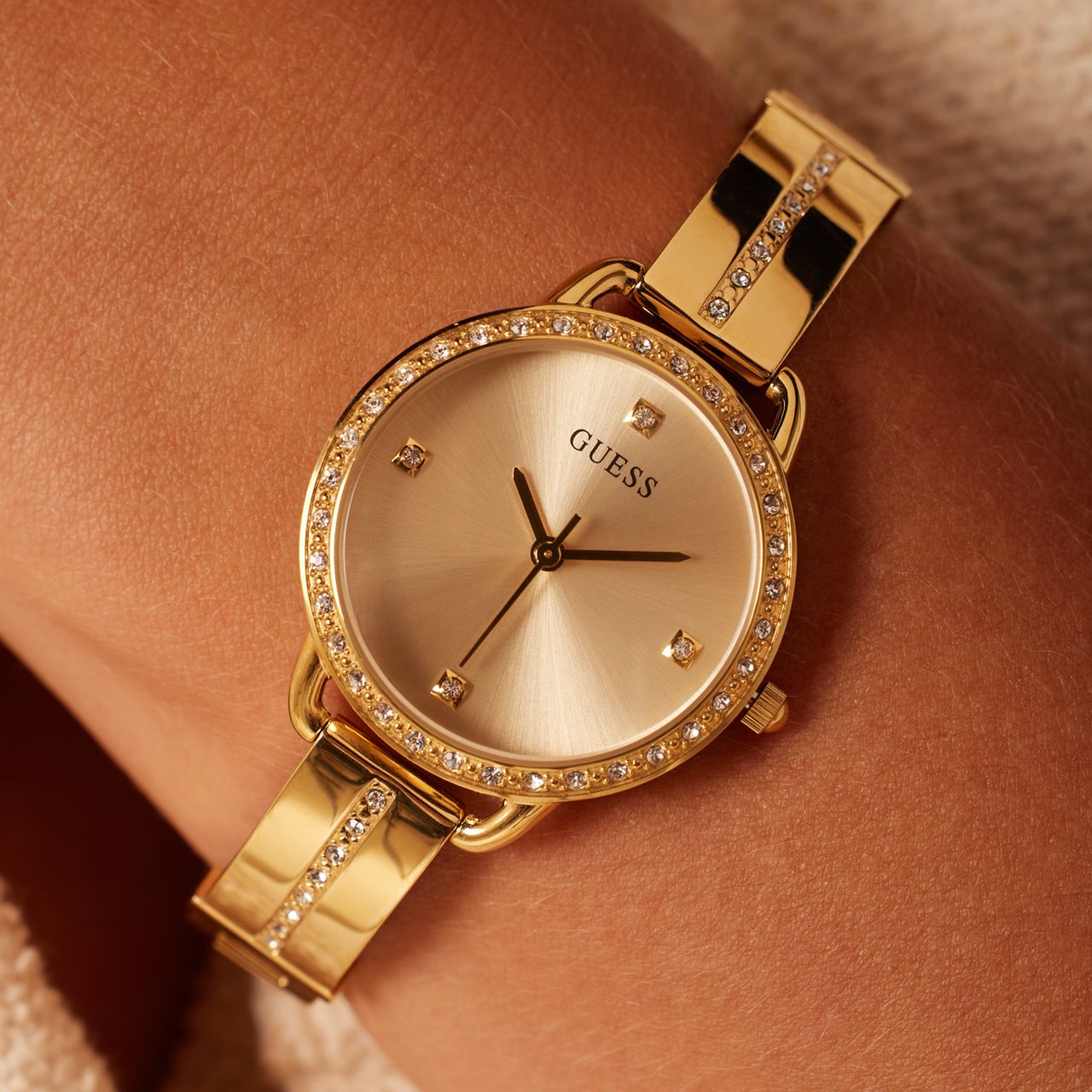 Guess Bellini  Analoog Dames Horloge Goudkleurig GW0022L2