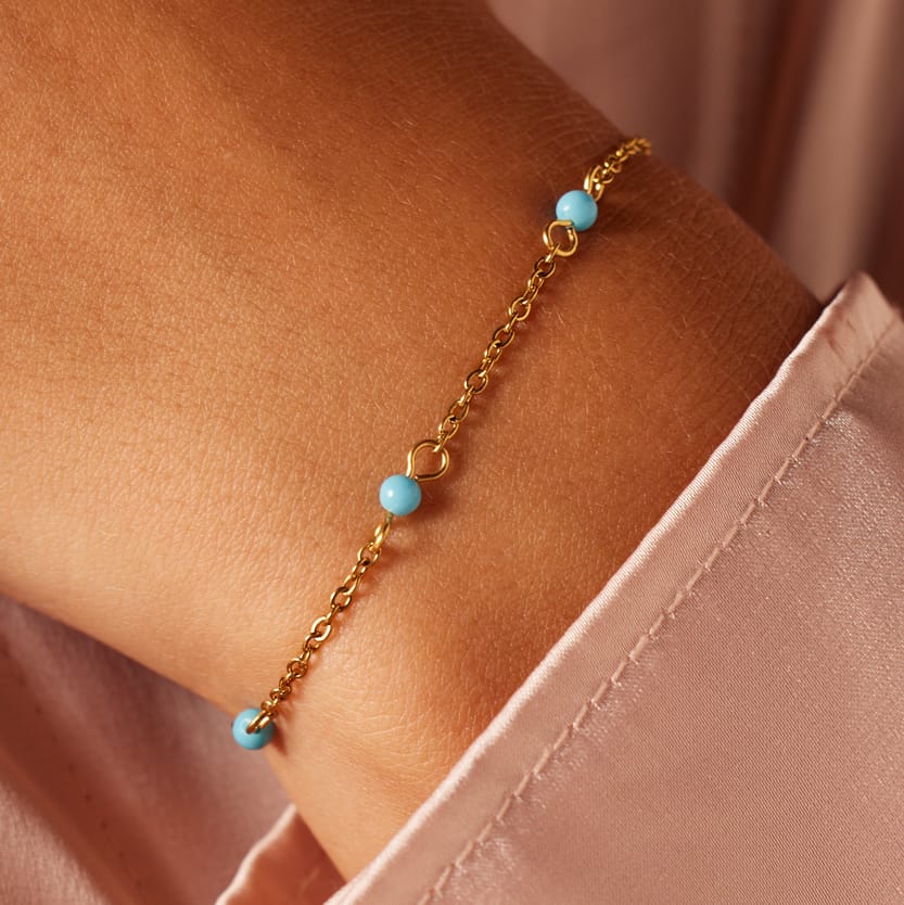 Stainless steel goldplated fantasiearmband voor dames