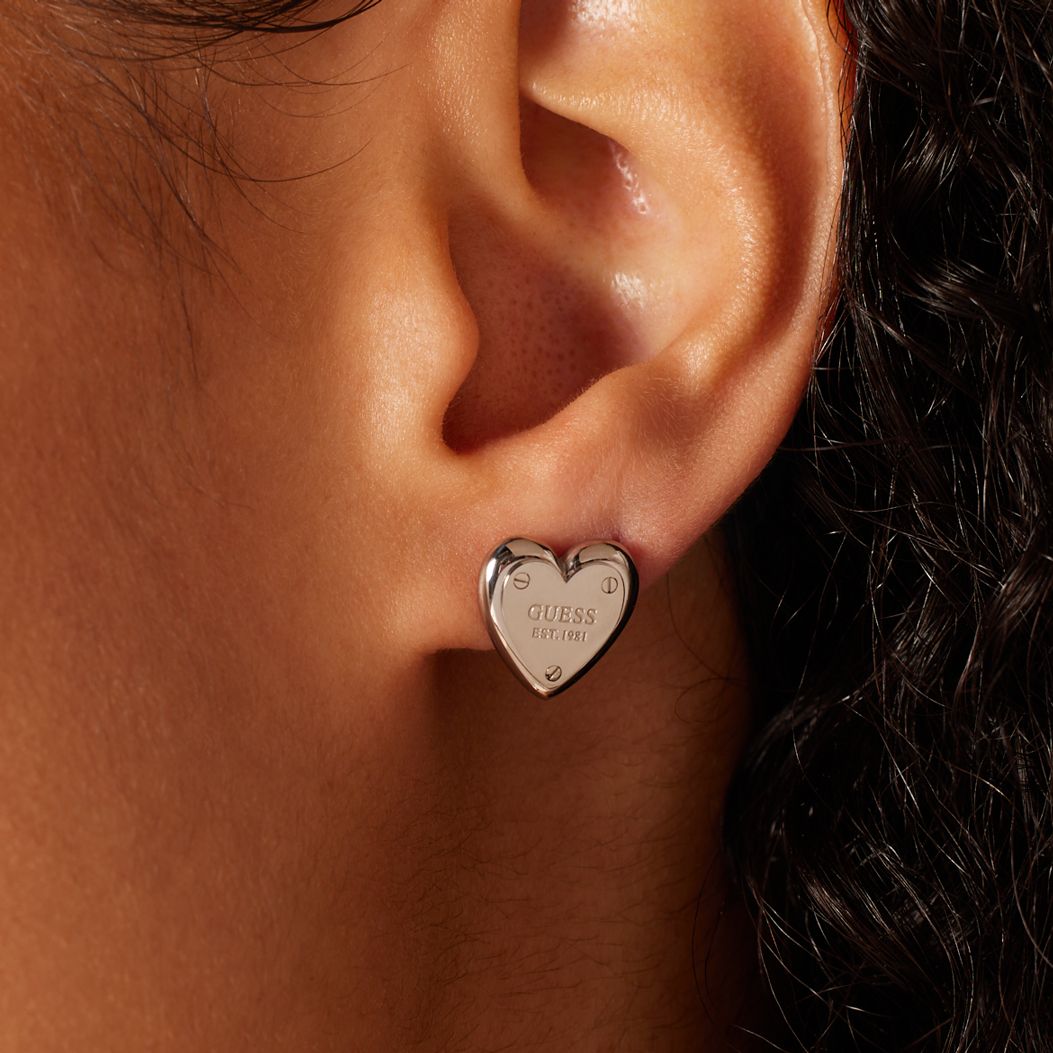 Guess stainless steel oorknoppen ALL YOU NEED IS LOVE 12mm