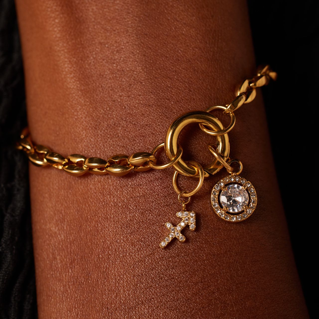 Stainless steel goldplated bedel boogschutter