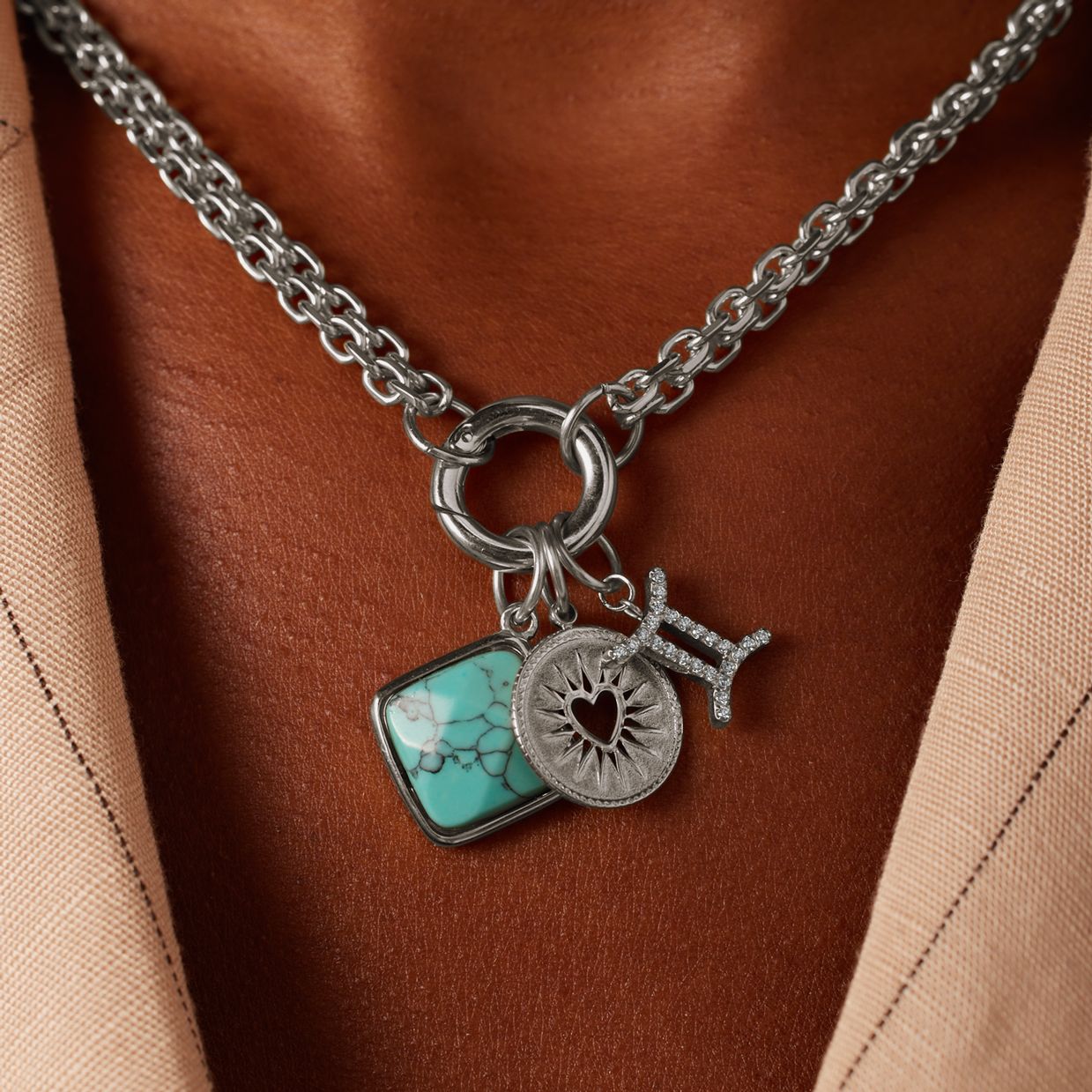 Charm aus Edelstahl, Zwilling