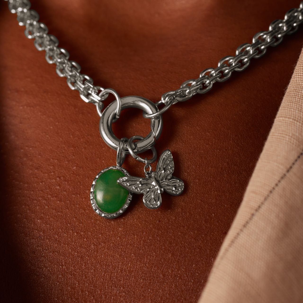 Charm aus Edelstahl, Schmetterling