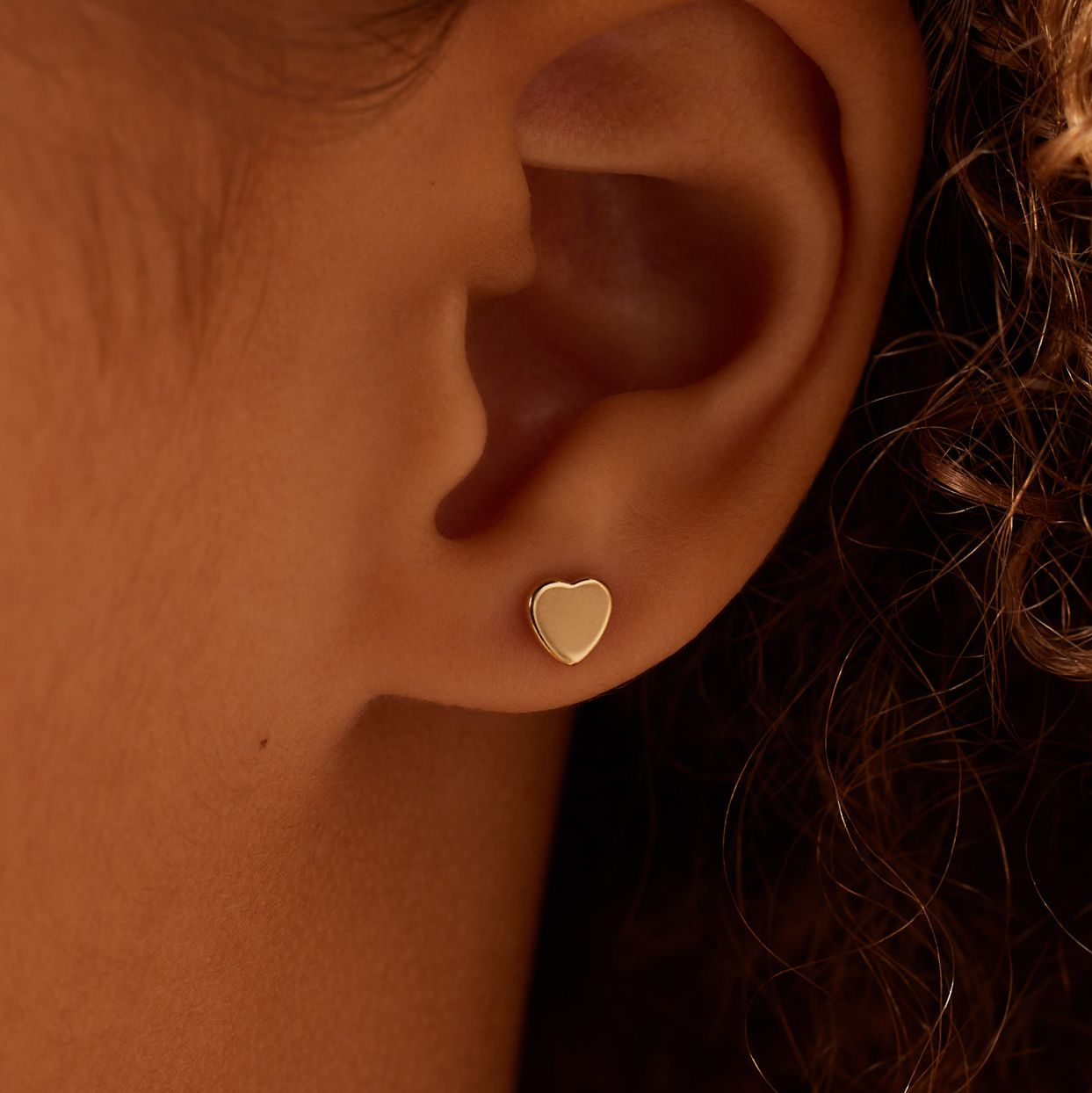 14 karaat gouden oorbel hart