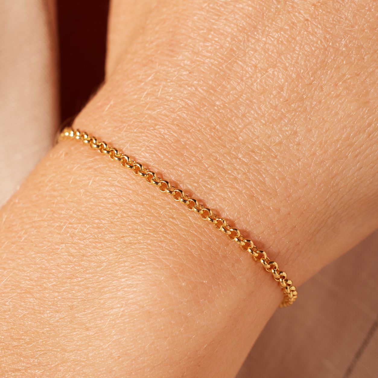 Armband aus 925er Silber, vergoldet, Jasseron-Glied