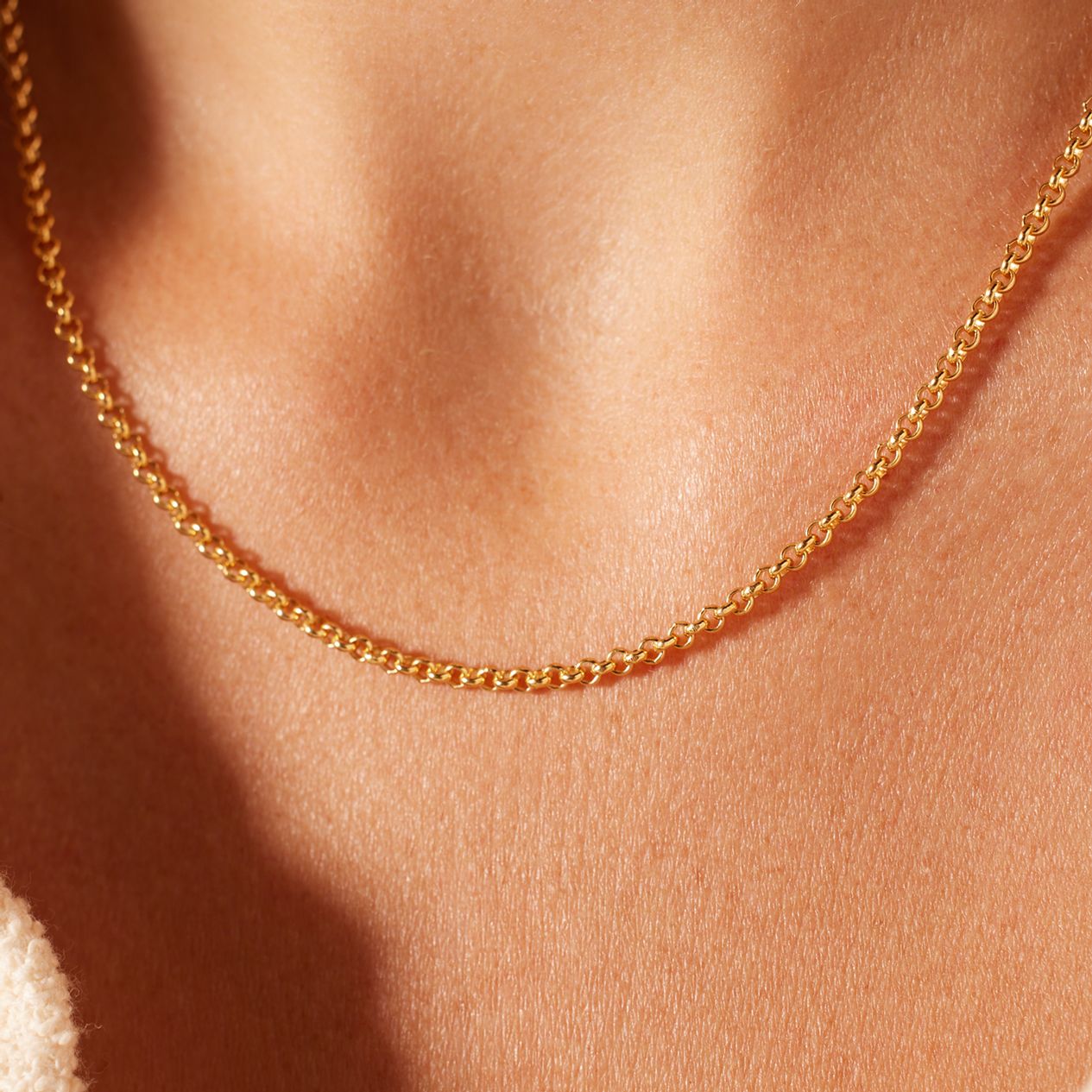 Zilveren goldplated schakelketting voor dames