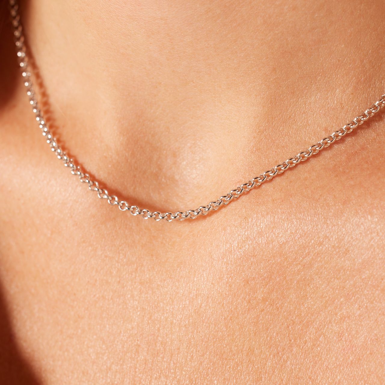 Halskette aus 925er Silber, Jasseron-Glied