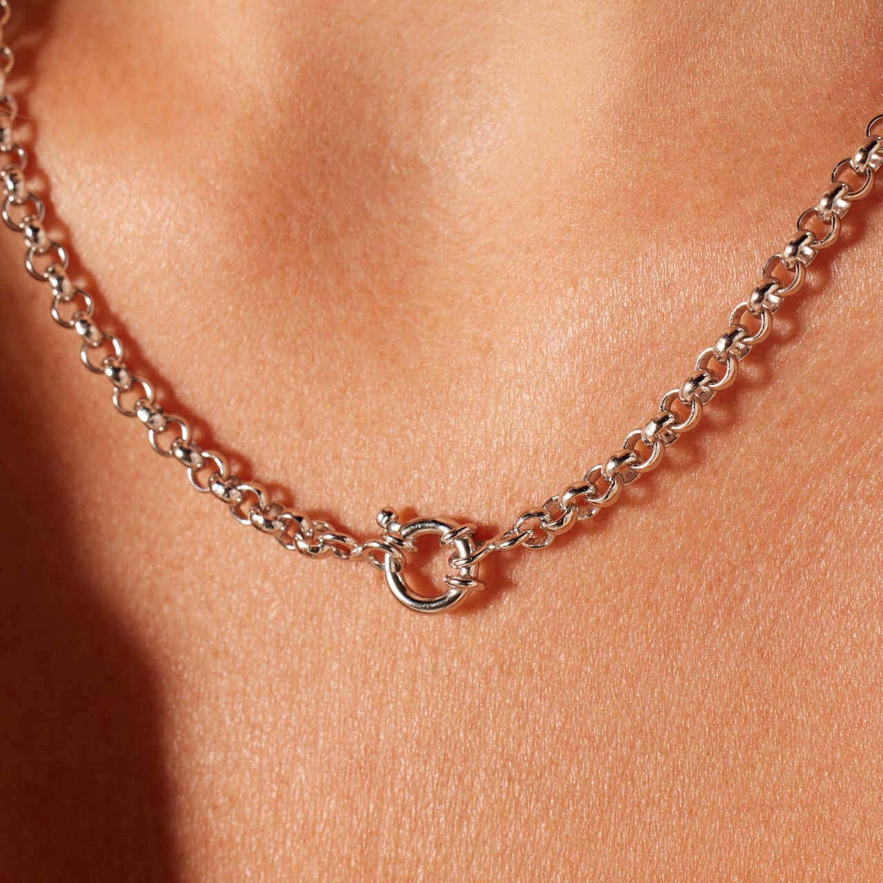 Halskette aus 925er Silber, Jasseron-Glied