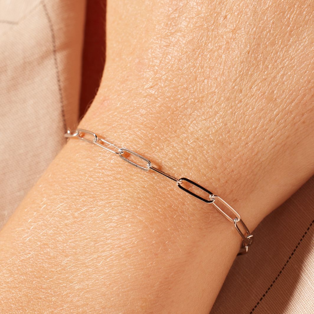 Armband aus 925er Silber, Büroklammerglied